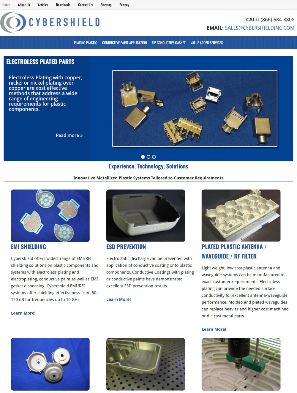Before — CyberShield, capability-led supplier website