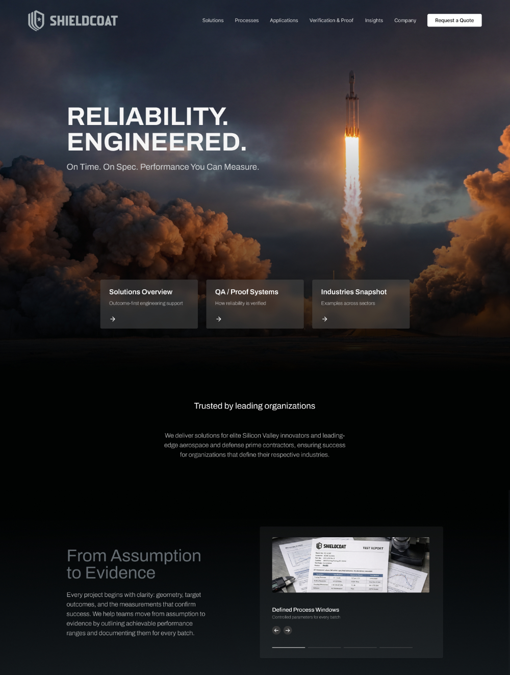After — Shieldcoat, repositioned as engineered reliability partner